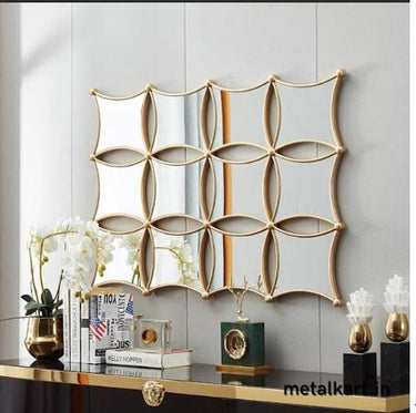 Metallic Set of Dozen Boomrang Shaped Mirrors (48 x 36 Inches)